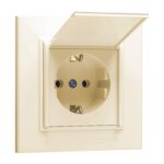 Makel Karea Kapaklı Topraklı Priz Krem - Görsel 1