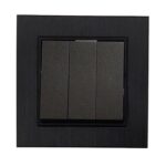 Makel Karea Line Siyah Üçlü Anahtar 3+1 - Görsel 1