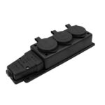 Ne-Ad 16A Kauçuk Üçlü Grup Priz Siyah  4103 - Görsel 1