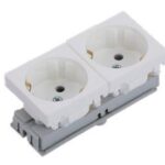 Ne-Ad 45x45 Beyaz İkili Şebeke Priz 45°  2006-2 - Görsel 1