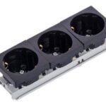 Ne-ad 45x45 Üçlü Şebeke Priz 45° Siyah  2006-3-S - Görsel 1