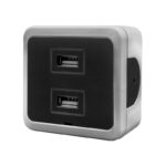 Nead Multima Gri İkili USB Şarj Prizi Type A+ Type A - Görsel 1