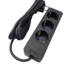 Seldur Üçlü Topraklı Priz Siyah 3mt - Görsel 1