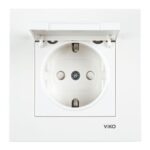 Viko Karre Beyaz Ç.K Kapaklı Topraklı Priz - Görsel 1