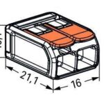 Wago 221-612 2'li Yaylı Tırnaklı Klemens 6mm  (1 Adet) - Görsel 2