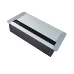 Ne-Ad 10 Modül Kapaklı Masa Üstü Priz Kutusu 134x228mm Eloksal EM0285 - Görsel 1