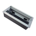 Ne-Ad 10 Modül Kapaklı Masa Üstü Priz Kutusu 134x228mm Eloksal EM0285 - Görsel 2