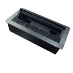 Ne-Ad 12 Modül Kapaklı Masa Üstü Priz Kutusu 134x228mm Siyah EM0290 - Görsel 2